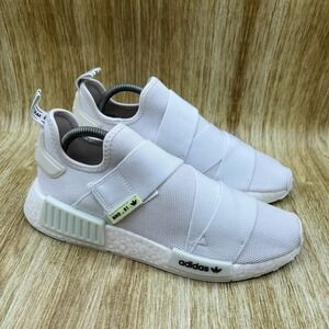 Adidas NMD R1 Women's Size 9 White Laceless Athletic Strap Sneakers GW5699